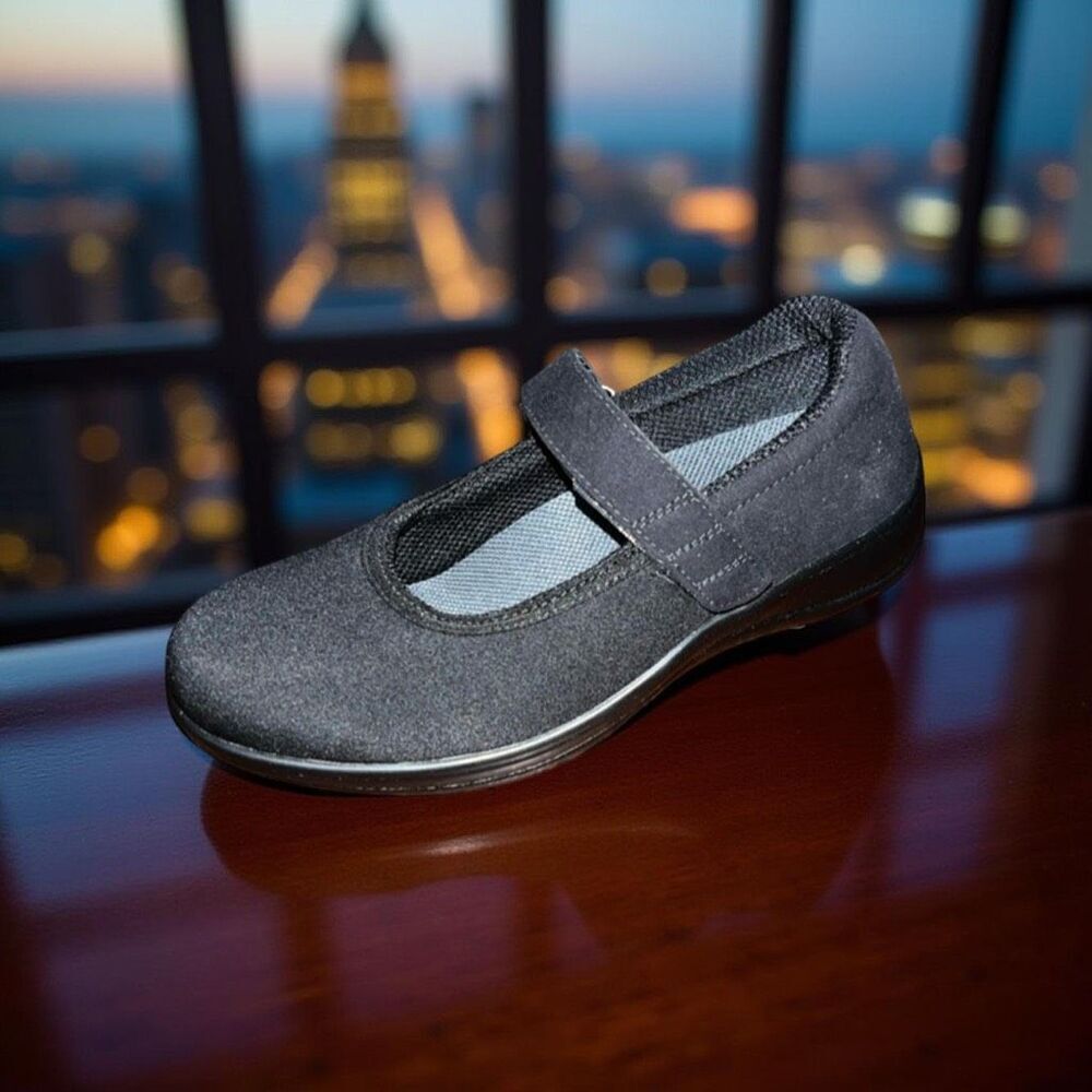 NWOB Orthofeet Springfield 827 Black Leather Mary Jane Shoes Size 8 Medium